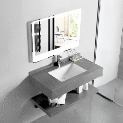 BỘ LAVABO BÀN ĐÁ CAO CẤP BĐ-57N xám