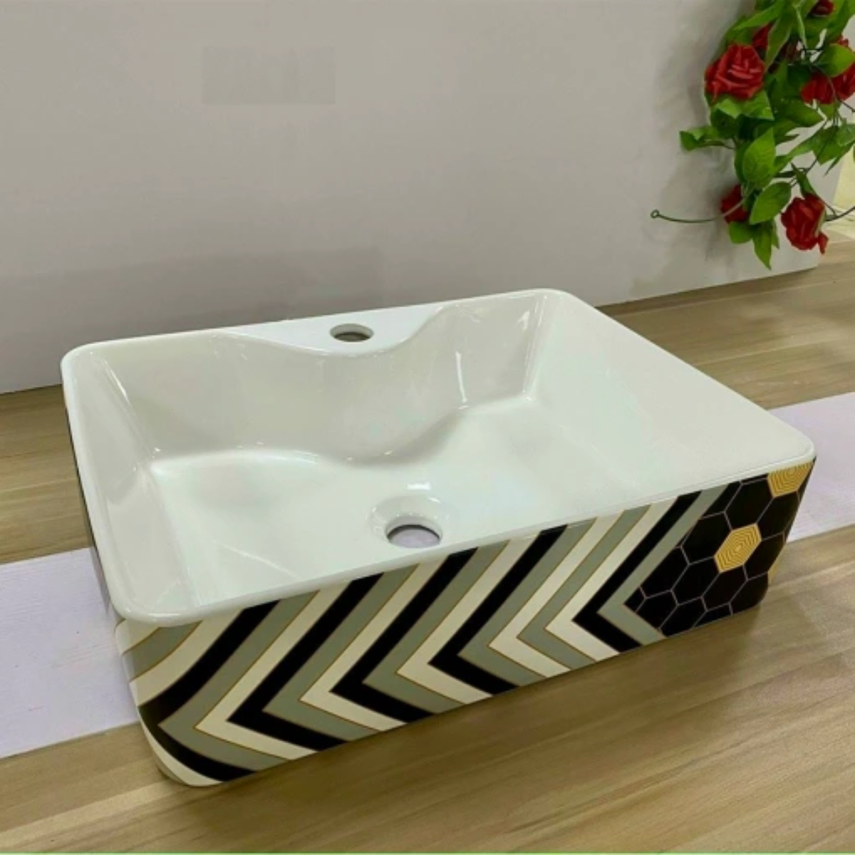 LAVABO SỨ XANH ĐEN SD-5119 Q-SADO