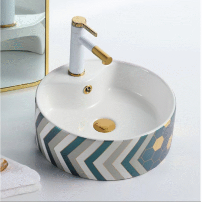 LAVABO SỨ XANH ĐEN SD-5123 Q-SADO - Ảnh 2