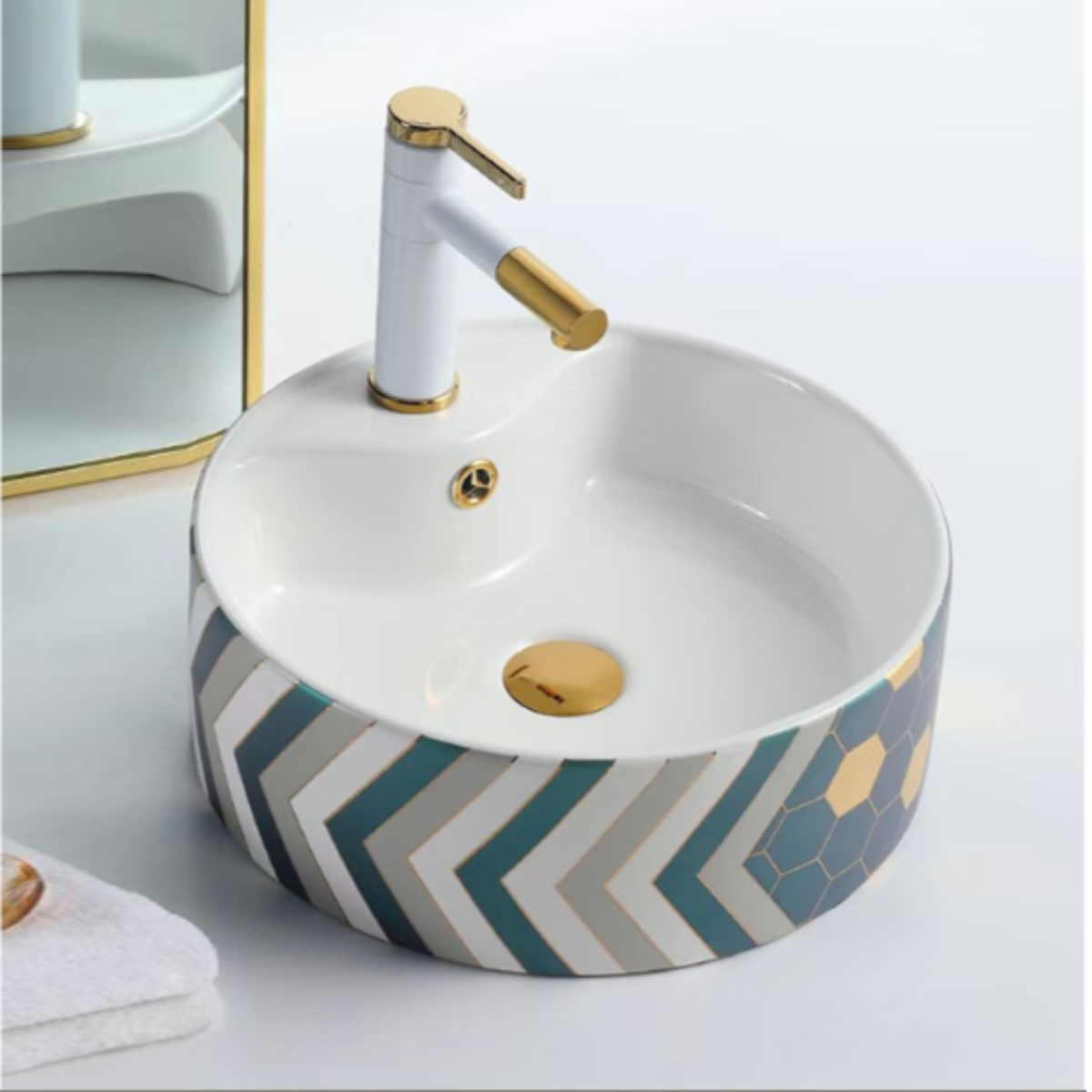 LAVABO SỨ XANH ĐEN SD-5123 Q-SADO
