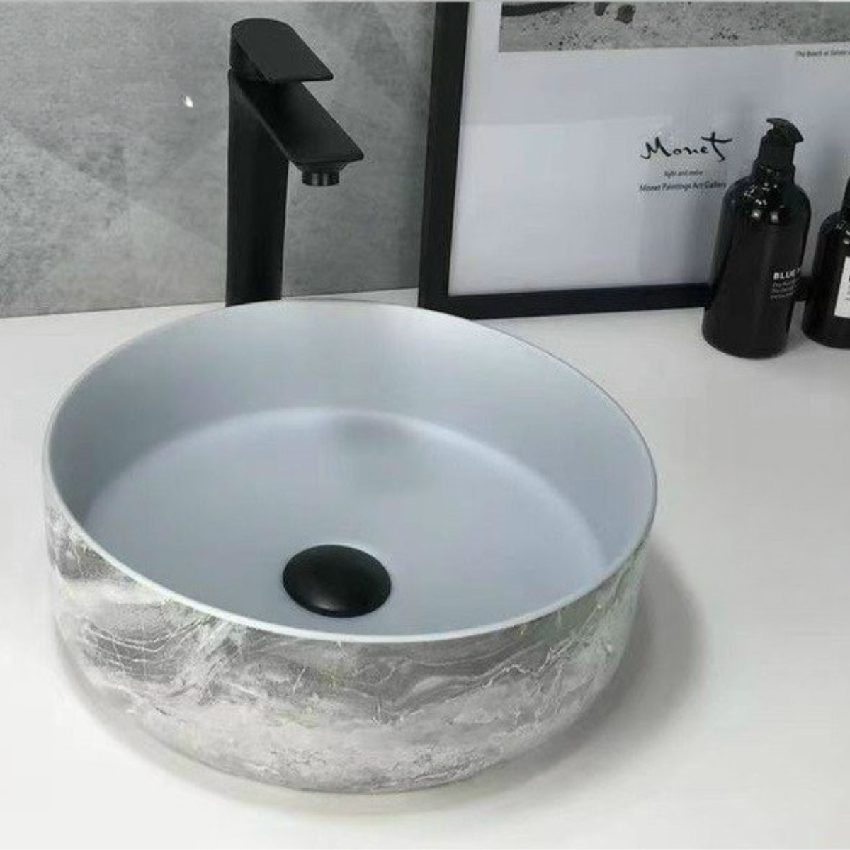LAVABO SỨ TRẮNG XÁM SD-L5080 Q-SADO