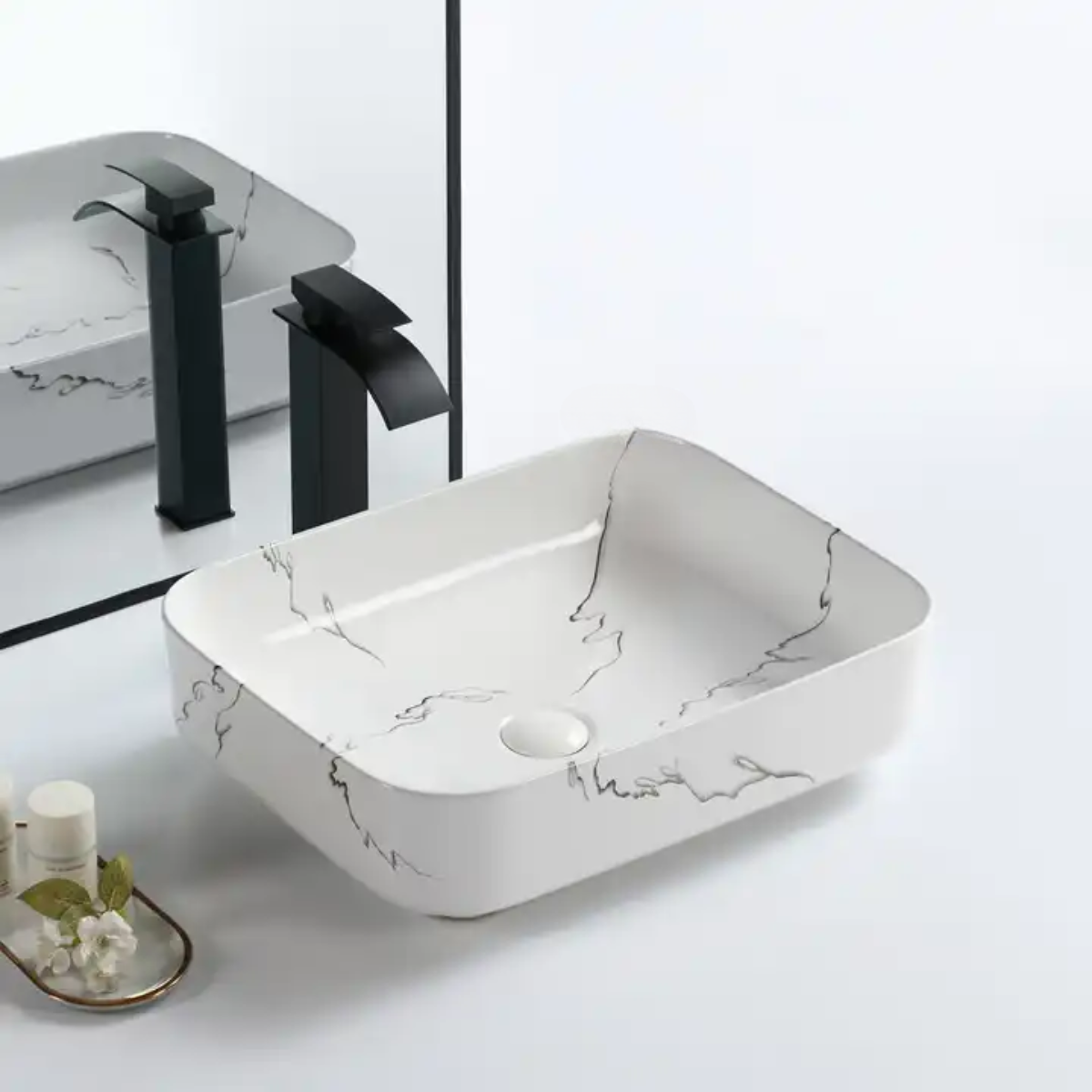 LAVABO SỨ TRẮNG VUÔNG SD-L5108 Q-SADO