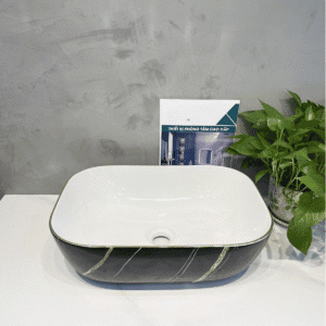 LAVABO SỨ ĐEN KẺ VUÔNG SD-L5118 Q-SADO