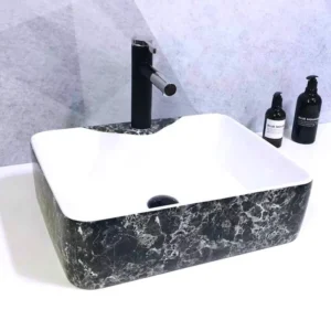 LAVABO SỨ ĐEN VÂN MÂY SD-5022 Q-SADO