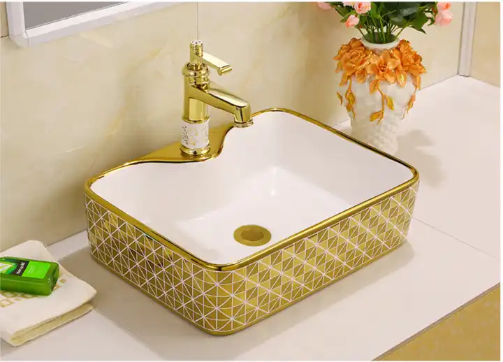 LAVABO SỨ VÀNG CHỮ NHẬT SD-L5113 Q-SADO