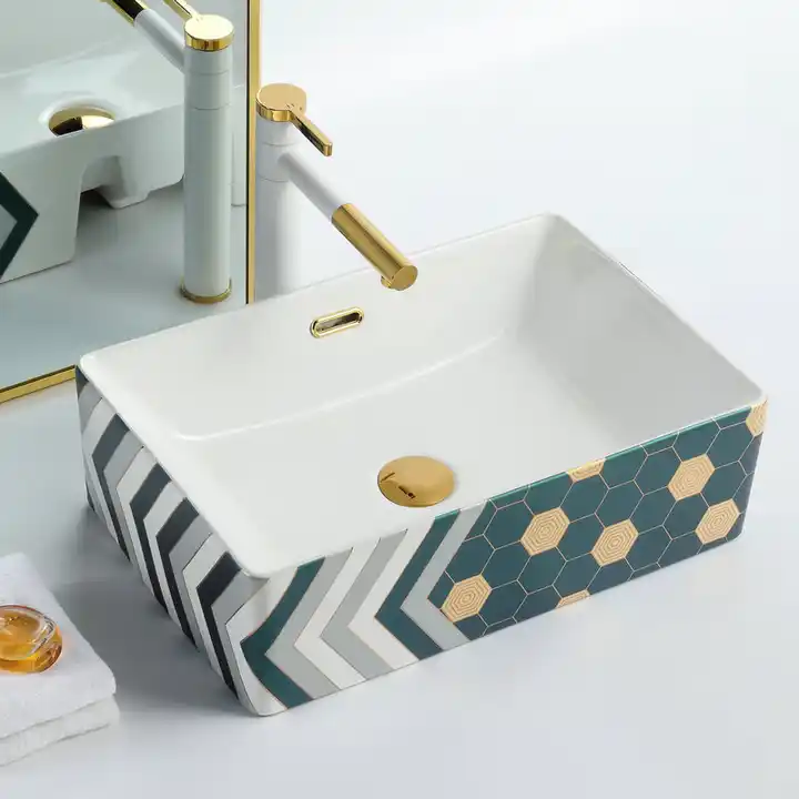 LAVABO SỨ XANH NGỌC VUÔNG SD-L5116 Q-SADO