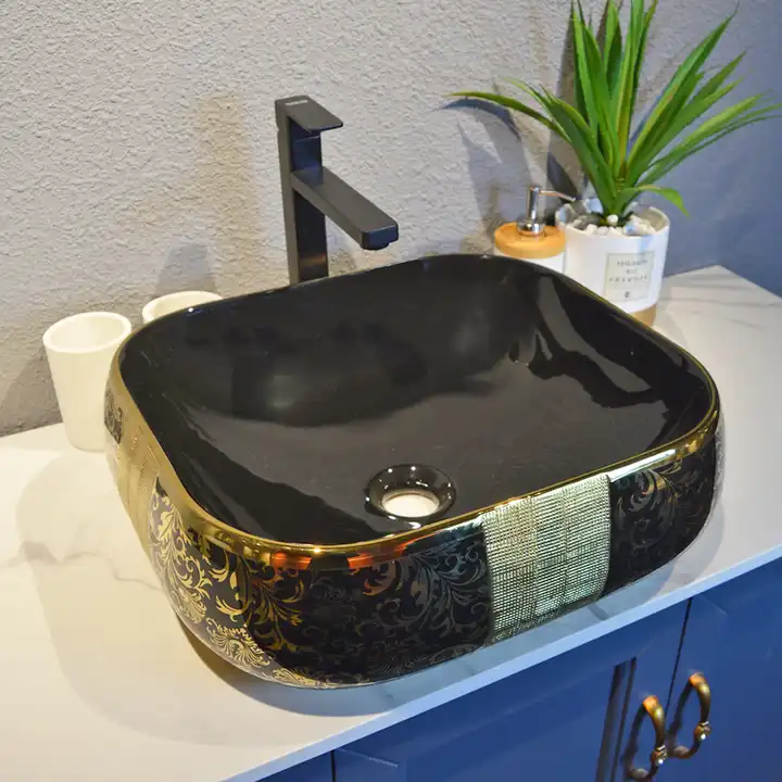 LAVABO SỨ MẠ VÀNG SD-L5101 Q-SADO