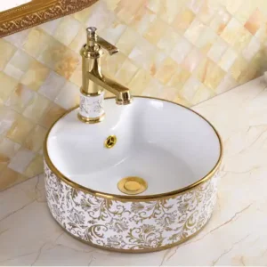 CHẬU LAVABO ĐẶT BÀN TRÒN SỨ TRẮNG SD-L023 Q-SADO