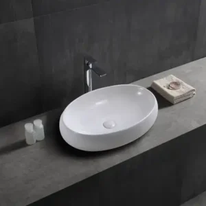 CHẬU LAVABO ĐẶT BÀN TRÒN SỨ TRẮNG SD-L005 Q-SADO