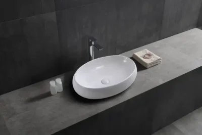 CHẬU LAVABO ĐẶT BÀN TRÒN SỨ TRẮNG SD-L005 Q-SADO