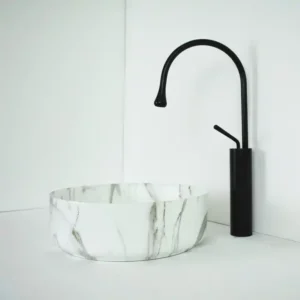 LAVABO TRÒN SỨ TRẮNG VÂN MÂY SD-L5011 Q-SADO
