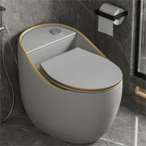 BỒN CẦU 1 KHỐI XÁM VIỀN VÀNG SD-C9217 Q-SADO