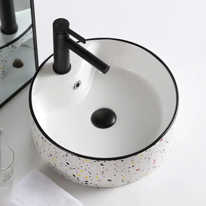 LAVABO SỨ TRẮNG CHẤM BI SD-L5039 Q-SADO