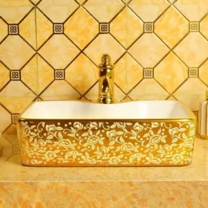 CHẬU LAVABO ĐẶT BÀN VUÔNG SỨ TRẮNG SD-L025 Q-SADO