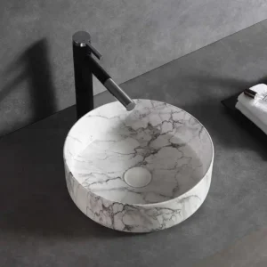 LAVABO SỨ TRẮNG VÂN MÂY SD-L5024 Q-SADO