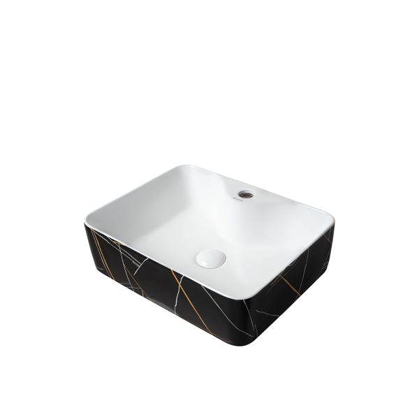 LAVABO SỨ ĐEN VÂN ĐÁ SD-L5031 Q-SADO