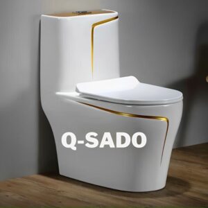 Bồn cầu 1 khối viền vàng cổ điển Q-SADO SD-C031