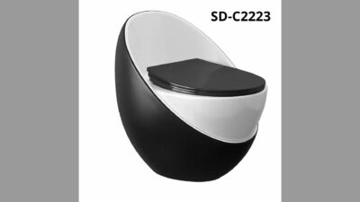BỒN CẦU TRỨNG 1 KHỐI ĐEN TRẮNG Q-SADO SD-C2223