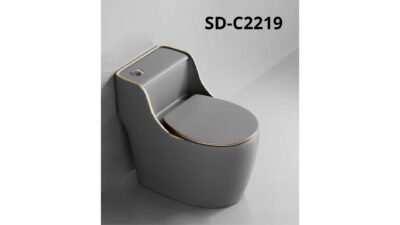 BỒN CẦU TRỨNG 1 KHỐI XÁM VIỀN VÀNG Q-SADO SD-C2219