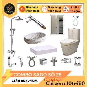 Combo Trọn Bộ Thiết Bị Phòng Tắm 12 Món Tiết Kiệm Q-SADO 25