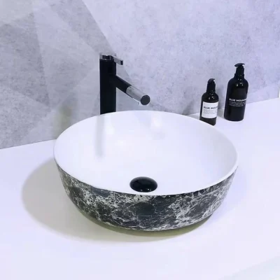 LAVABO SỨ TRẮNG VÂN MÂY SD-L5023 Q-SADO
