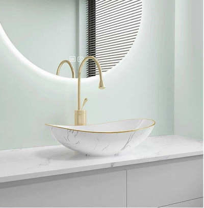 LAVABO SỨ VÂN ĐÁ SD-L039 Q-SADO